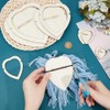 BENECREAT 12 Pcs Wood Macrame Cutting Template, Heart and Feather