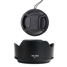 HB-90A Lens Hood and 62mm Lens Cap Compatible for Nikon Z DX 50-250mm f/4.5-6.3 VR Lens, Z 50mm f/1.8 S Lens (1+1 Pack)