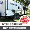 SECURITYMAN Heavy Duty Wheel Chocks (2 Pack) - Durable, Non-Slip,