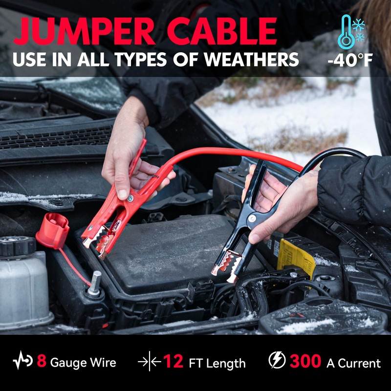 Car Emergency Kit with Portable Air Compressor, First Aid Kit,
