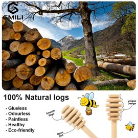 MIHUTU Pack of 10 wooden honey stirrers, mini honey spoon, honey slicer, honey spiral dispenser of honey and syrup, drip and spill-free, practical helper for honey lovers (16 cm)