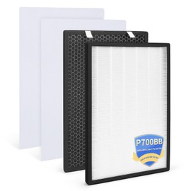 P700BB-W Replacement Filter Set Compatible with Brondell Pro Air Purifiers P700BB P7004C APP60 CANP700BB, 3-in-1 High Efficiency Pleated Filter