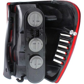 For Jeep Grand Cherokee 2002 2003 2004 Tail Light Driver Side | With Bulb & Socket | Amber | Clear and Red Lens | Replacement For CH2800150 | 55155139AG