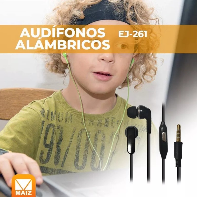 Maíz Audifonos In-ear Alambricos Pc Jack 3.5mm Manos Libres
