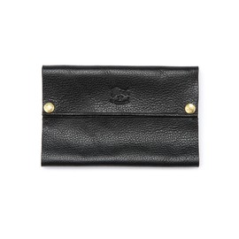 IL BISNOTE Tissue Case, Leather, Genuine Leather, Cowhide Leather, Black