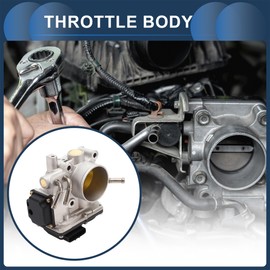 INFINAUTO Throttle Body Assembly, 61mm Throttle Body Actuator No.16400RZAJ01/18011P8FA00/18011PGKA03 for Honda CRV 2007 2008 2009 Aluminum Alloy Black, 1 Pc