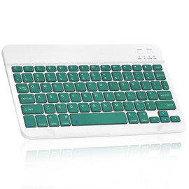 Ultra-Slim Bluetooth Rechargeable Keyboard for Honor Pad 5 10.1 and All Bluetooth Enabled iPads, iPhones, Android Tablets, Smartphones, Windows pc - Jade Green