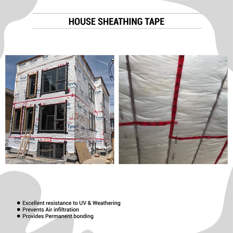 Tuck Tape Construction Sheathing Tape, Epoxy Resin Tape, 2.4 in