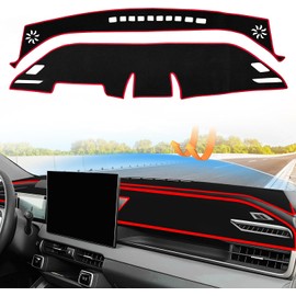 Funda protectora para salpicadero para Toyota RAV4 Accessories 2026, antideslizante, protector de consola central, protector de parasol, ajuste personalizado, ribete rojo