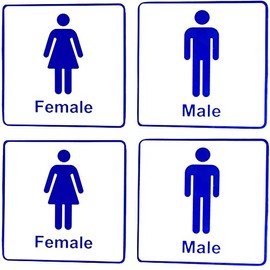 eSplanade Men & Women Toilet Sign Bathroom | Male & Female Washroom Door Sign Sticker Decal - Easy to Mount Weather Resistant Long Lasting Ink (Size -5.5"x5.5")