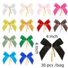 Meseey 30 Pcs Small Satin Bows with Twist Tie, 4