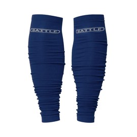 Battle Sports Long Scrunch Football Sock Sleeve, Extra Long Sport Calf Sleeve for Men & Boys (Adult S/M, Navy)