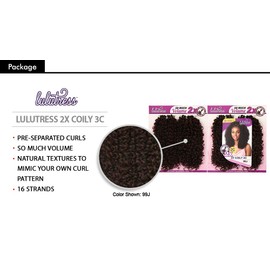 MULTI PACK DEALS! Sensationnel Synthetic Hair Crochet Braids Lulutress 2X Coily 3C (5-PACK, 1B)