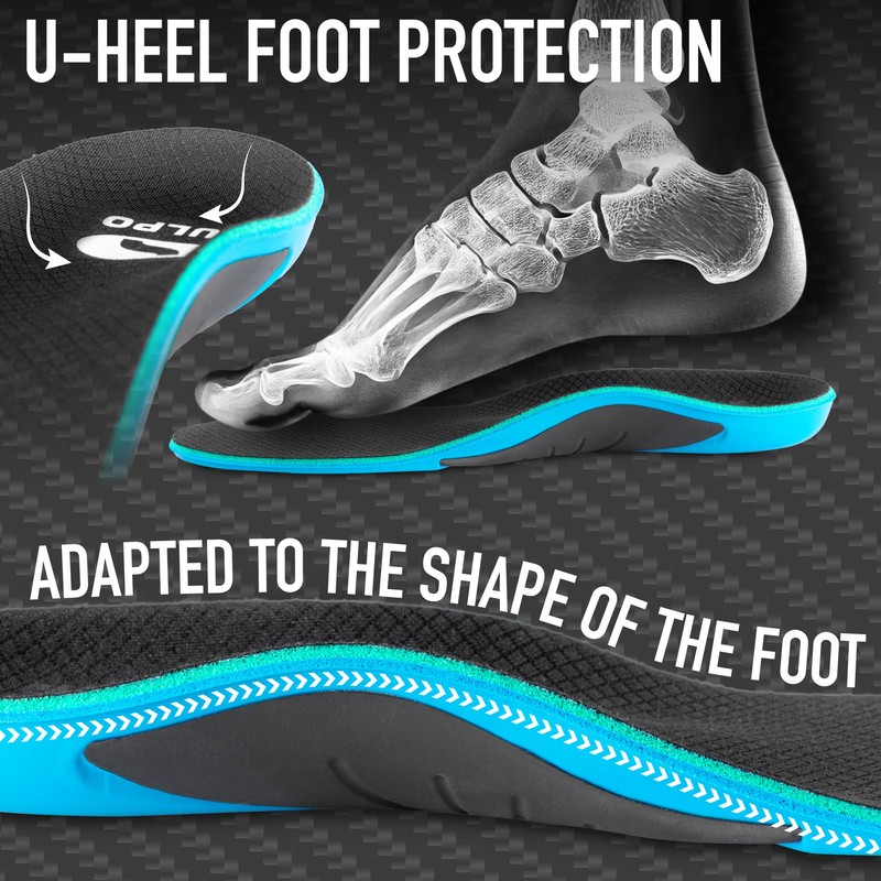 SULPO Carbon Fibre Sports Insoles with Arch Support for Comfort