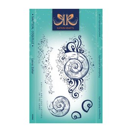 KatKin Krafts KK0065 Craft Stamp, Shells, Bubbles, Transparent, 6 x 8 Inches