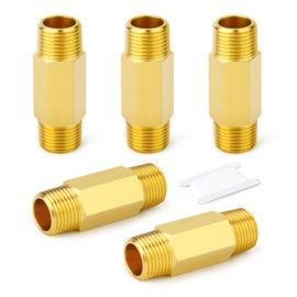 GASHER Brass Long Nipple, 3/8 NPT brass nipple, 2" Length Brass Pipe Fitting(2Pcs)