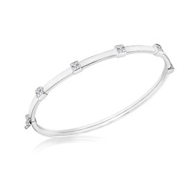Tuscany Silver Women's Sterling Silver Cubic Zirconia Bangle