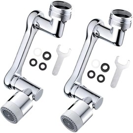 1080° Rotating Faucet Extender, 2 Pcs Large Angle Rotating Splash Filter Faucet Aerator with 2 Water Outlet Modes, Universal 1080° Swivel Extension Faucet Aerator, Faucet Extender for Bathroom Sink