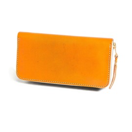 Tochigi Leather Men's Long Wallet, Genuine Leather, Made in Japan, YKK Zipper, Round Zipper, Large Capacity, Tanned Leather, Crafted by Top Leather Artisans, Camel