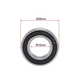 TOP-VIGOR 1Pcs 6902-2RS Deep Groove Ball Bearings, Z2 15mm x 28mm x 7mm Double Sealed Industrial Bearings, Chrome Steel P5(ABEC5) Skateboard Bearings for Electrical Instrument Equipment