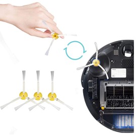 Replacement Side Brushes, Compatible with Roomba - 800 and 900 series (870,880,980) Side Brush, with Screw Cleaning Brush Replacement Side Brush 3-Pack Accessories, White