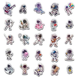Pack 50 Pcs Cute Space Astronaut Stickers for Water Bottles Funny Laptop Luggage Computer Scrapbooking Kids Teens Girls Boys Adults Aesthetic Waterproof Sticker Small Vinyl Decals