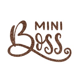 Mini Boss Iron On Decal, DIY Girl TShirt, Funny Bossy Patch, DIY New Baby Gift, Newborn Iron On Vinyl, Girl HTV Image Transfer, Pick Size Color, Iron-On Almost Anything (Brown Glitter)