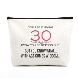 30th Birthday Gifts for Women Happy Birthday Makeup Bag Funny Birthday Decorations Best Friend Birthday Gifts 30 Year Old Birthday Gifts for Her Daughter BFF You Are Turning 30 Wow You're Getting Old