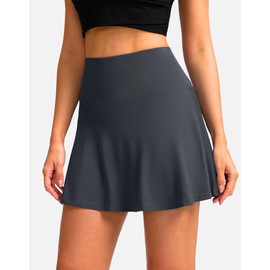 Women's Cycling Skirts 4D Padded Bike Shorts with Pockets High Waist Biking Skort for Road Mountain Bicycle Riding(Darkgrey XL)