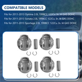 CYCWER 234102G400 Engine Piston Rings Set G4KH Fits for 2011-2013 Sonata 2.0L, Fits for 2011-2013 Optima 2.0L, Replace OE 234102G400
