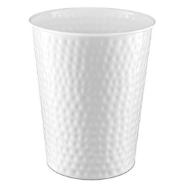 Monarch Abode 19028 - cubeta de Basura de Metal Martillado a Mano para el hogar, Oficina, recámara, Papelera Decorativa, decoración Moderna de baño, Duradero, Blanco