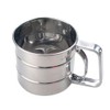 Stainless Steel Shaker Sieve Cup Mesh Crank Flour Sifter with