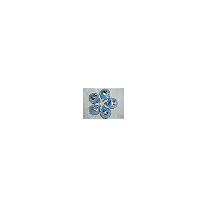 Jingle Bells Lauscha Ice Blue Bauble with Silver Winter Landscape