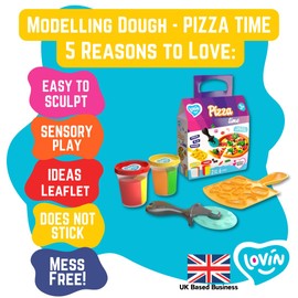 Pizza Time Lovin Modeling Set with Colour Dough, Craft Kits for Kids - Arts and Crafts for Kids - Colour Dough Modelling and Sculpting Playdough Set - Ideal Creative Activity Kit for Children