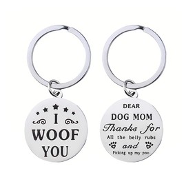 Guqqeuc Dog Mum Keyring Gifts for Women Dog Lovers Gifts for Women Dog Mum Birthday Christmas Gifts for Dog Mum I Woof You Keyring Gift for Dog Lovers Dog Mom Gifts for Best Friend Sister Daughter