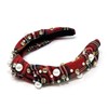 Bowbear Trendy Top Knotted Wide Headbands, Xmas Red Plaid