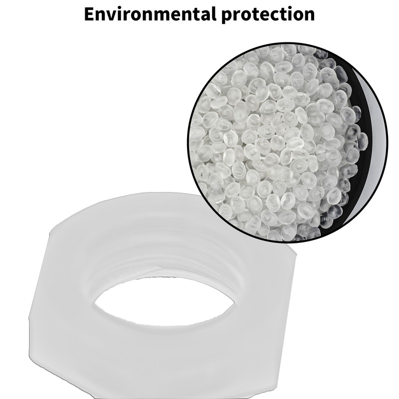 50Pcs Hex Nuts Plastic Environmental Protection Corrosion White Resistance Hexagonal