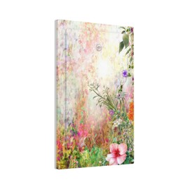 Abstract Watercolor Meadow Floral 1 Gang Light Switch Cover No Device Blank Wall Plate Decorative Electrical Faceplate Switchplate for Bathroom Bedroom Living Room Home Art Wall Panel Decor