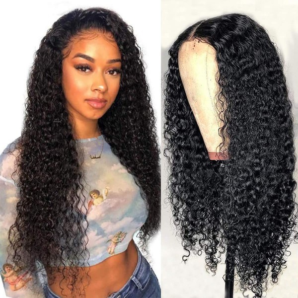 Kinky Curly Lace Closure Wig 4x4 Wig 100% Unprocessed Virgin Hair Wigs for Women Wig Top Swiss Lace 150% Density Lace Wigs 26 Inches
