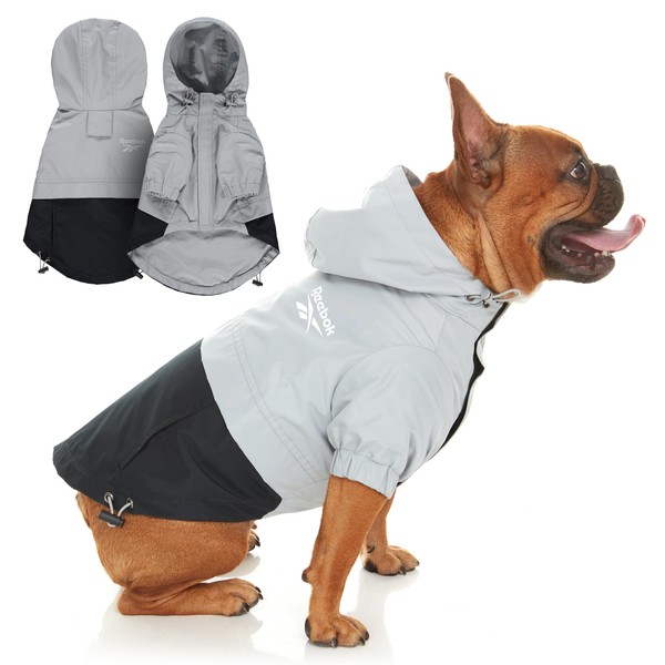 Reebok Dog Raincoat - Dog Coat with Hoodie, Waterproof Dog