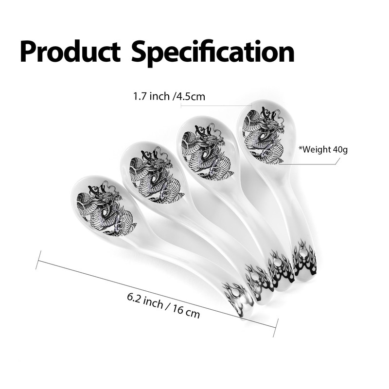 Dragon Ceramic Spoon Soup Spoons Asian Soup Spoon Chinese Korean