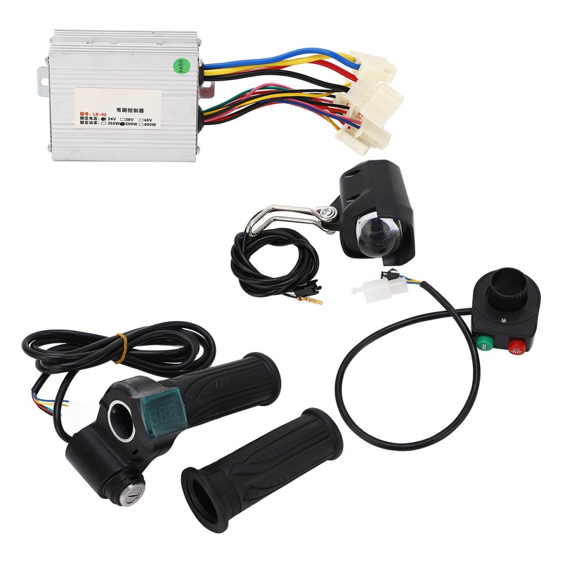 24V 500W Motor Speed Controller Headlight Throttle Grip with Lock