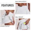 PINSPARK Pleated Tennis Skirt for Women Double Ruffle Golf Skort