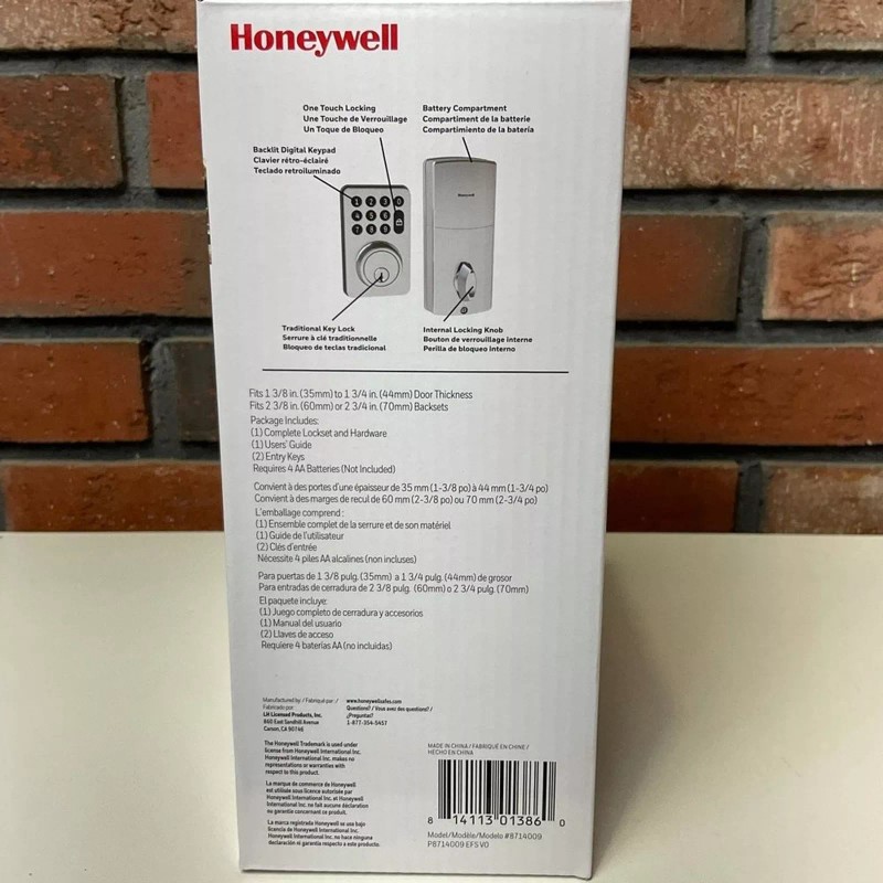 Honeywell Digital Deadbolt with Electronic Keypad Satin Nickel New Model