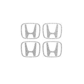 IPG Compatible with Civic Accord CRV VTEC Si Logo Center Cap Overlay Wheel Tire Decals Inner or Outer Stickers (Center Cap:2.25") (4 Units) Personalize Your Vehicle (Inner Logo, White Glitter)