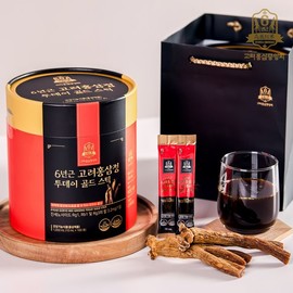 고려홍삼중앙회 6년근 고려홍삼정 투데이 골드 스틱 10ml x 100포 x 2통 / 고급 쇼핑백 증정 Korea Red Ginseng Central Association 6-Year-Old Red Ginseng Extract Today Gold Stick 10ml x 100 Packs x 2 Bottles / Premium Shopping Bag Gift