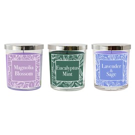 LumaBase Scented Wax Candles, Botanical Collection - Set of 3