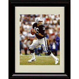 Jim Plunkett - Oakland Football Autograph Promo Print - Preparing to Pass - Framed 8x10