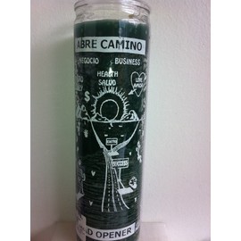 Road Opener (Abre Camino) 7 Day 1 Color Unscented Green Candle in Glass