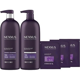 Nexxus Keraphix Shampoo and Conditioner - Damaged Hair Treatment System with Keratin Protein and Black Rice, 2 Count & 3 Repair Masks Treatment, 33.8 oz, 1.5 oz, 3 Count, 5 Count ( Pack of 1)